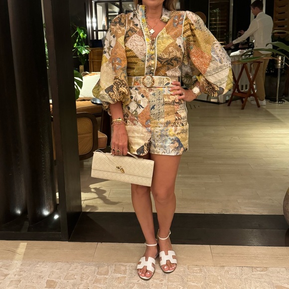 Zimmermann Pants - ZIMMERMANN Brightside Paisley Linen Shirt & Shorts Size Zimmermann 2